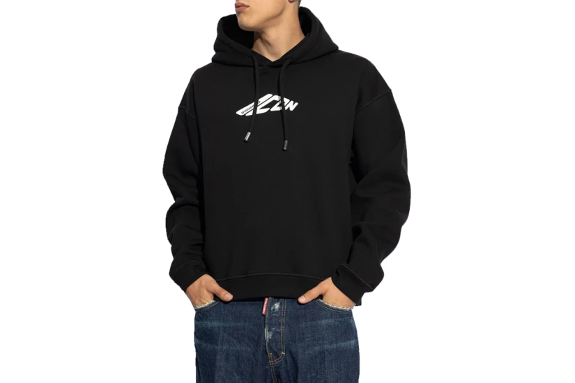 Dsquared2 Icon Relax Fit Ανδρικό Φούτερ Με Κουκούλα Μαύρο