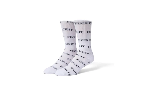 Huf Fuck It Κάλτσες Ψηλές 1 Ζευγάρι (SK00420 WHITE)
