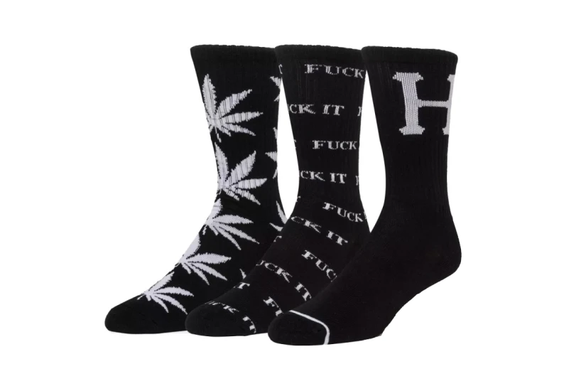 Huf Variety Unisex Κάλτσες μέχρι τη Γάμπα Μαύρες, Λευκές 3 Ζευγάρια