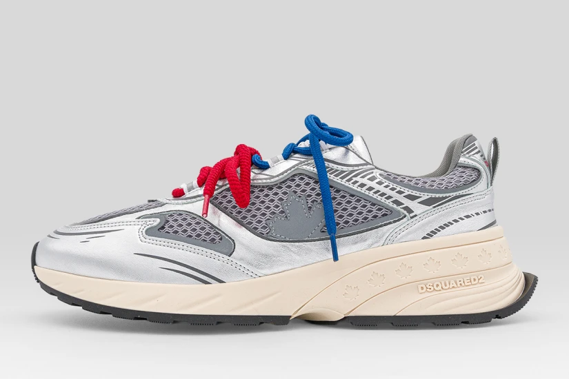 Dsquared2 Sprinter Ανδρικά Sneakers Ασημί, Εκρού, Μπλε, Κόκκινα