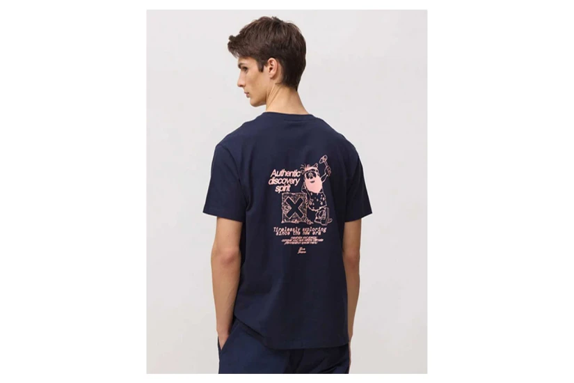 Blue Banana Navy Carven Ανδρικό Κοντομάνικο T-Shirt Μπλε Σκούρο, Ροζ