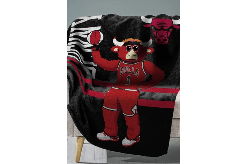 Sleep Squad Chicago Bulls Benny Raschel Throw Blanket 60X80In Κουβέρτα