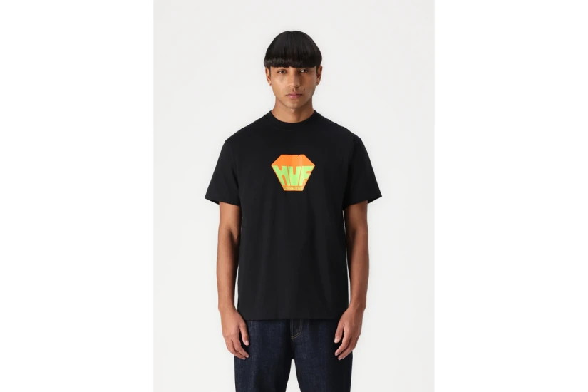 Huf Big Block Ανδρικό Κοντομάνικο T-Shirt Μαύρο