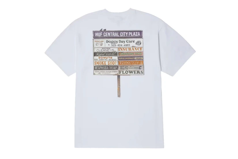 Huf Plaza Ανδρικό Κοντομάνικο T-Shirt Λευκό