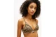 Tommy Jeans Print Triangle Γυναικείο Leopard Bralette Μπεζ, Μαύρο