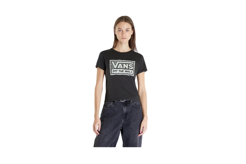 Vans Rugged Box Logo Γυναικεία Κοντομάνικη Μπλούζα Μαύρη