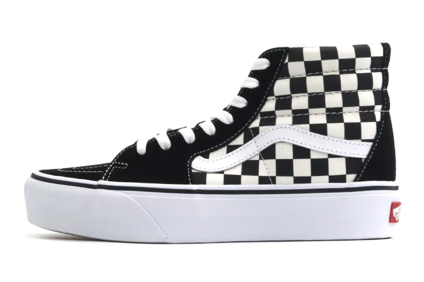 Vans Sk8-Hi Flatform Sneakers Μαύρα, Λευκά