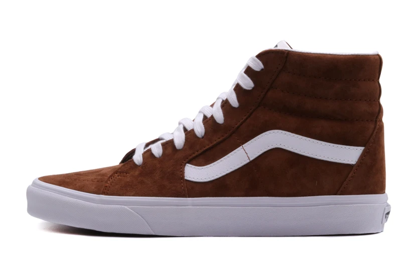 Vans Sk8-Hi Ανδρικά Sneakers Μποτάκια Καφέ, Λευκά
