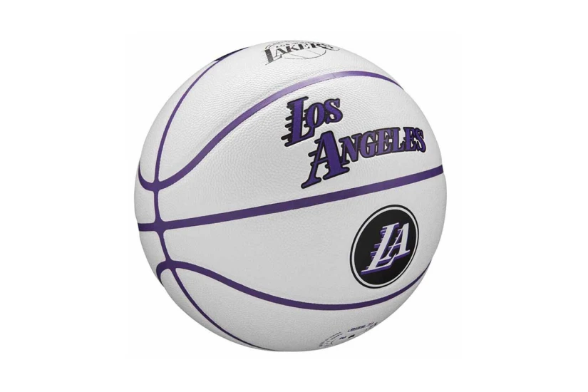 Wilson NBA Team City Collector Los Angeles Lakers Μπάλα Μπάσκετ Λευκή, Μωβ