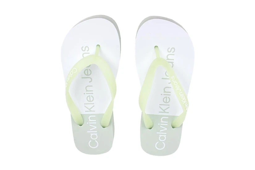 Calvin Klein Beach Sandal Flatform Σαγιονάρες Λευκές & Γκρι