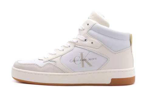 Calvin Klein Basket Cupsole Mid Lth Mono Sneakers (YW0YW00877 02X)