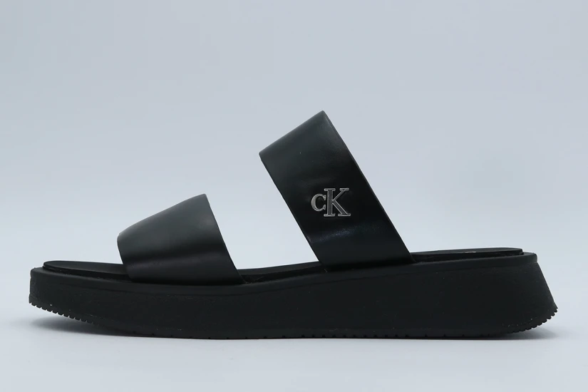 Calvin Klein Slide Double Strap Σανδάλια Μαύρα