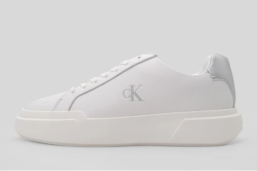 Calvin Klein Avenue Leather Silver Tab Sneakers (YW0YW01948 0LC)