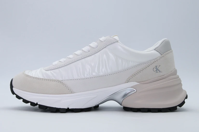 Calvin Klein Suede Trainers Γυναικεία Sneakers Λευκά, Μπεζ, Ροζ