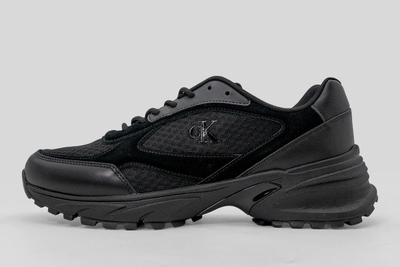 Calvin Klein Leather And Breathable Mesh Γυναικεία Sneakers Μαύρα