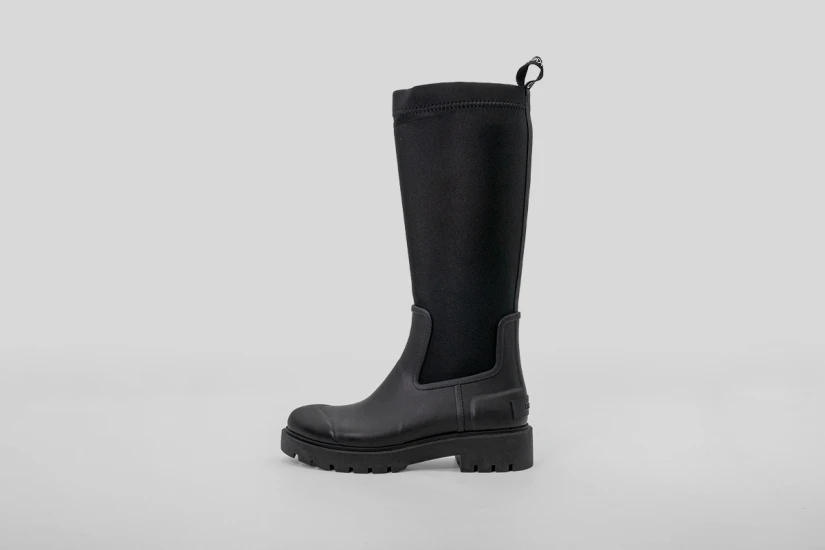Calvin Klein Tall Heeled Flexible Lug Sole Γυναικείες Γαλότσες Μαύρες