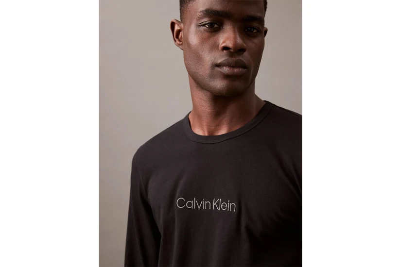 Calvin Klein Ανδρική Μακρυμάνικη Μπλούζα Πιτζάμας με Λαιμόκοψη Μαύρη