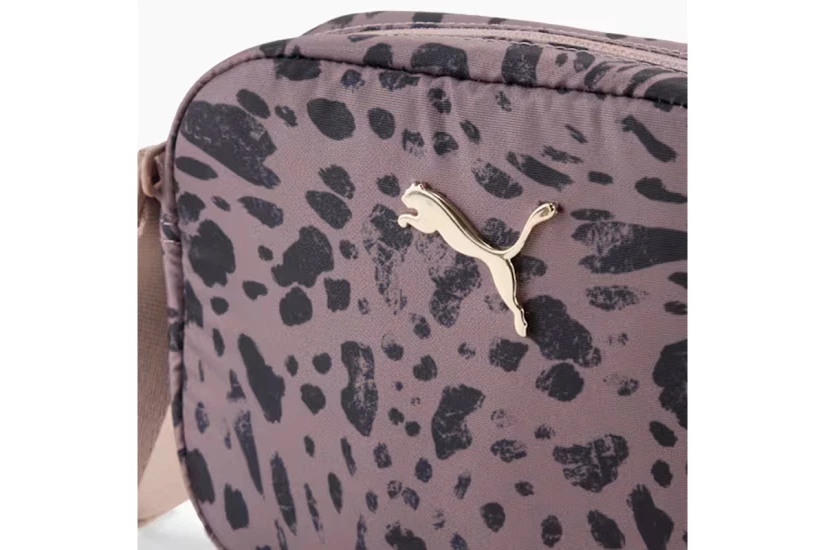 Puma Pop Γυναικείο Animal Print Τσαντάκι Χιαστί - Ώμου Καφέ, Μαύρο 1L