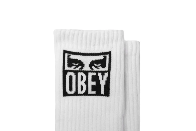 Obey Eyes Icon Unisex Ψηλές Κάλτσες Λευκές