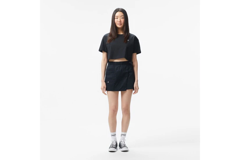 Converse Sporty Boxy Γυναικεία Κοντομάνικη Μπλούζα Μαύρη