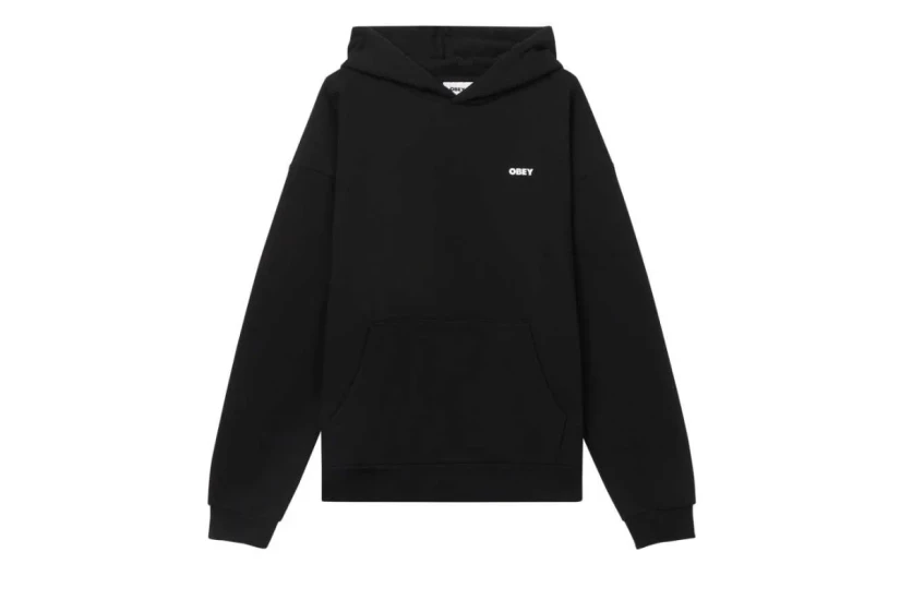 Obey Bold Star Extra Heavy Ανδρικό Φούτερ Με Κουκούλα Μαύρο