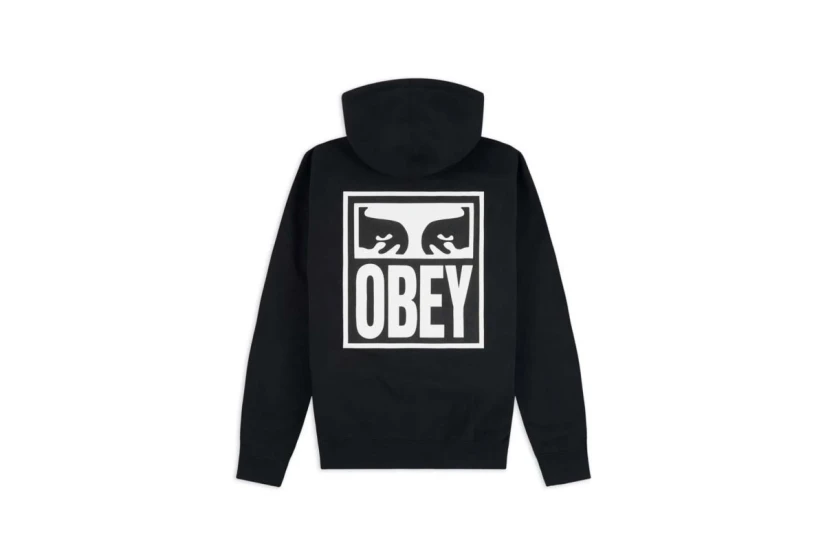 Obey Eyes Icon Ανδρικό Φούτερ με Κουκούλα Μαύρο
