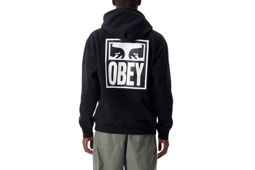 Obey Eyes Icon Ανδρικό Φούτερ με Κουκούλα Μαύρο