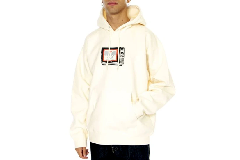 Obey TV Hoodie Ανδρικό Φούτερ Με Κουκούλα Εκρού