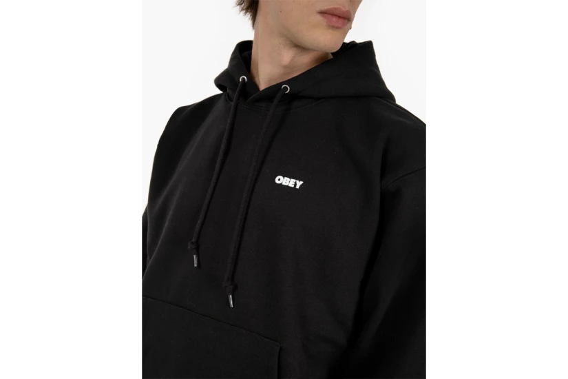 Obey Quarter Icon Premium Ανδρικό Φούτερ με Κουκούλα Μαύρο