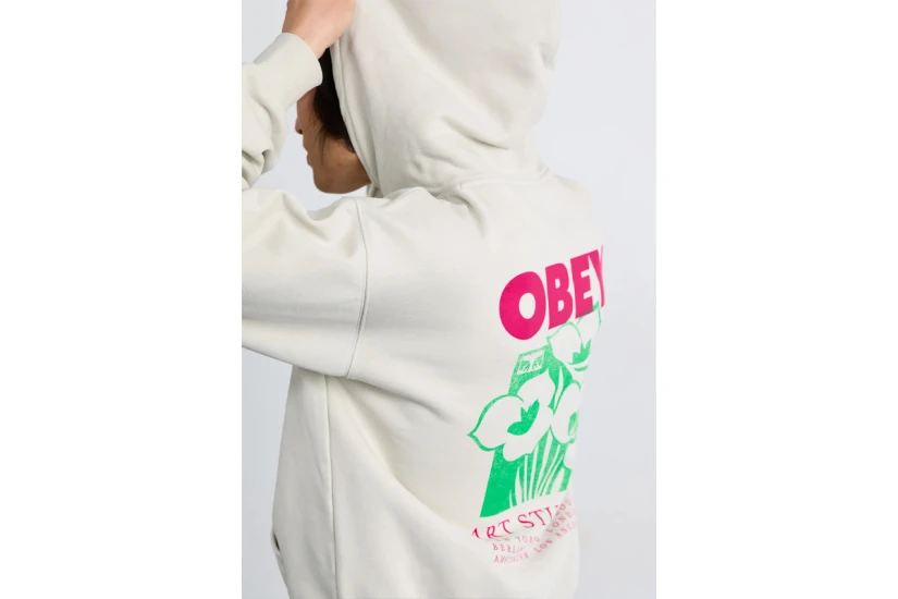Obey Art Studio Flowers Premium Ανδρικό Φούτερ με Κουκούλα Μπεζ