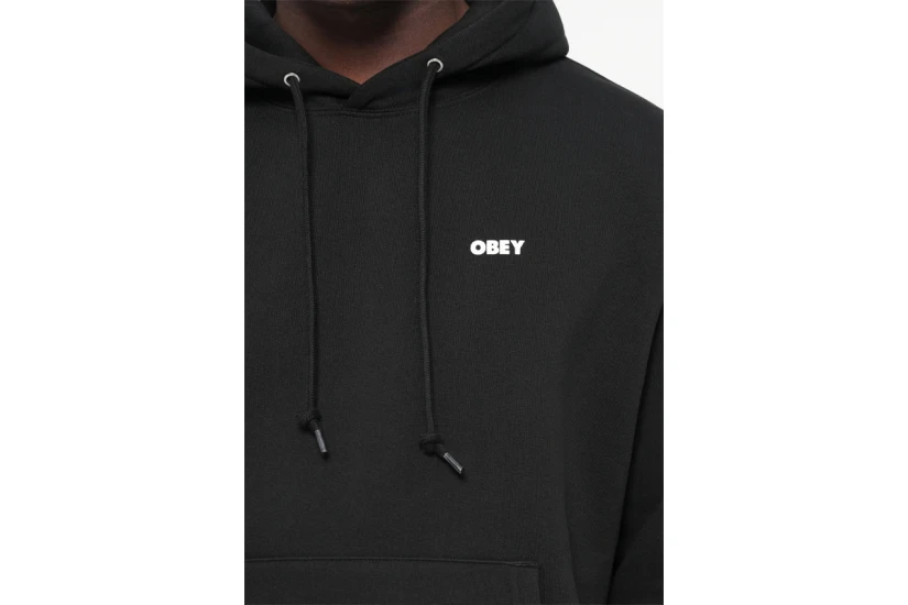 Obey World In Flames Premium Ανδρικό Φούτερ με Κουκούλα Μαύρο