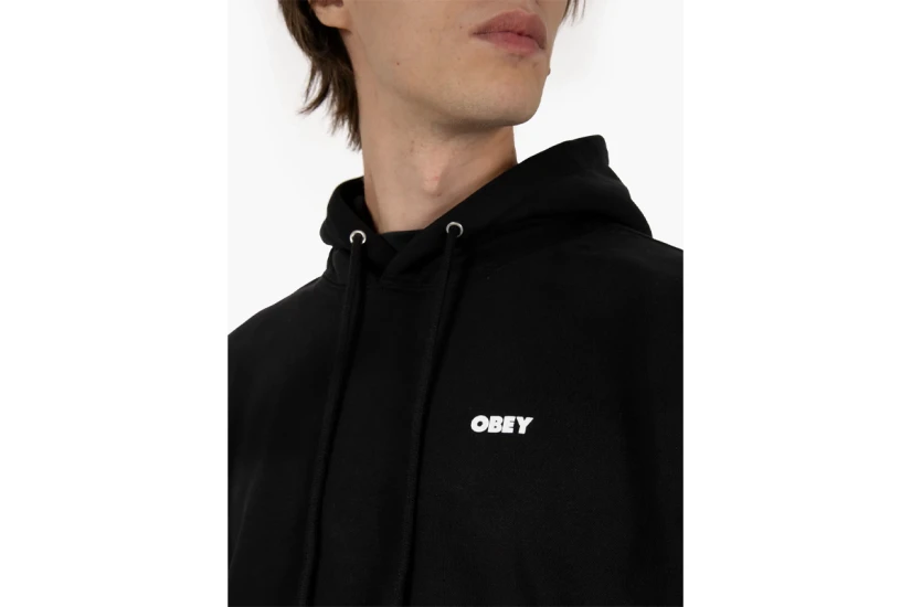 Obey Lisbon Icon Premium Ανδρικό Φούτερ με Κουκούλα Μαύρο