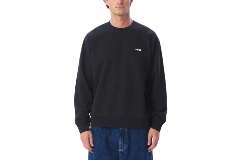 Obey Bold Crew Fleece Μπλούζα Με Λαιμόκοψη Ανδρική (112862349 BLACK)