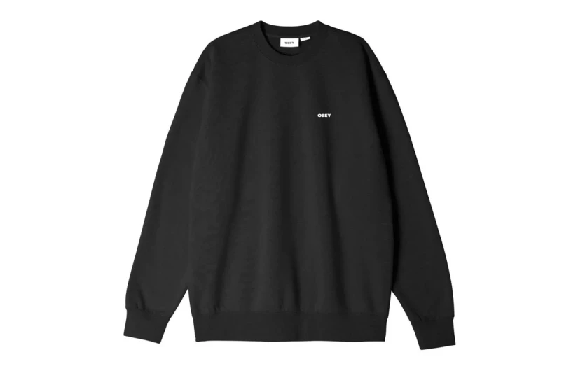 Obey Bold Crew Fleece Μπλούζα Με Λαιμόκοψη Ανδρική (112862349 BLACK)