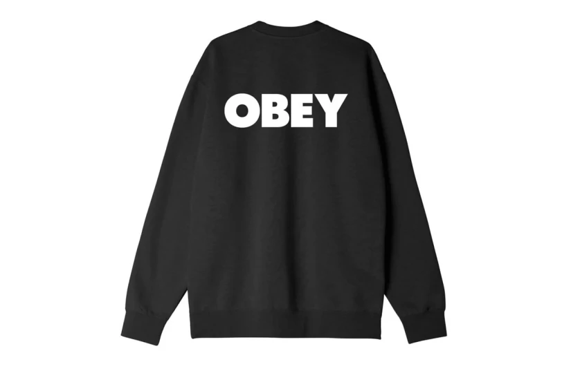 Obey Bold Crew Fleece Μπλούζα Με Λαιμόκοψη Ανδρική (112862349 BLACK)