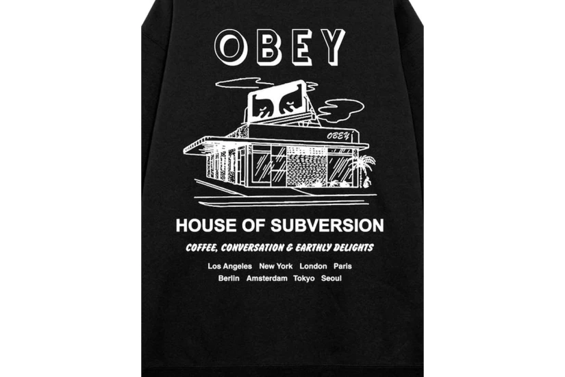 Obey House Of Subversion Premium Ανδρική Μακρυμάνικη Μπλούζα Μαύρη