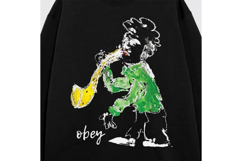 Obey Jazz Player Premium Premium Ανδρική Μακρυμάνικη Μπλούζα Μαύρη
