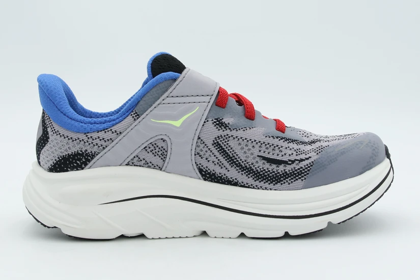 Hoka One One Clifton 10 Παιδικά Αθλητικά Παπούτσια για Τρέξιμο Γκρι, Μπλε, Κίτρινα Φλούο, Λευκά