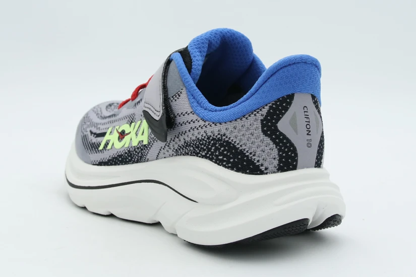 Hoka One One Clifton 10 Παιδικά Αθλητικά Παπούτσια για Τρέξιμο Γκρι, Μπλε, Κίτρινα Φλούο, Λευκά