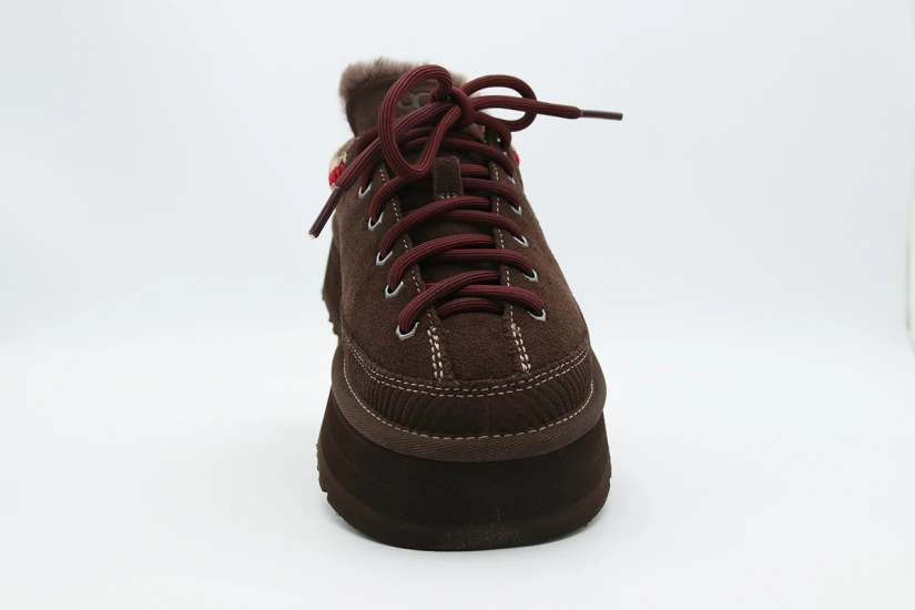 Ugg Heritage Lace-Up Γυναικείες Παντόφλες Καφέ, Μπορντό, Εκρού