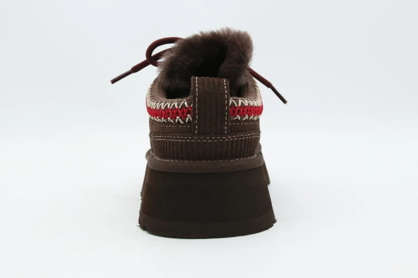 Ugg Heritage Lace-Up Γυναικείες Παντόφλες Καφέ, Μπορντό, Εκρού