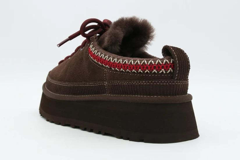 Ugg Heritage Lace-Up Γυναικείες Παντόφλες Καφέ, Μπορντό, Εκρού