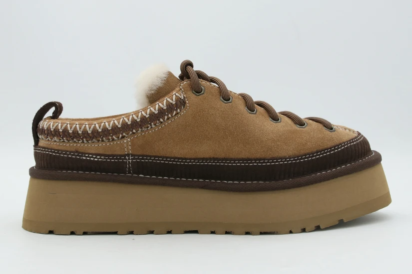 Ugg Heritage Lace-Up Γυναικείες Παντόφλες Ταμπά, Εκρού