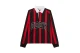 Obey Landon Stripe Ανδρική Μακρυμάνικη Μπλούζα Polo Μαύρη, Κόκκινη