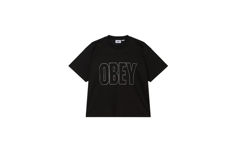 Obey Johnson Practice Jersey Ανδρικό Κοντομάνικο T-Shirt Μαύρο