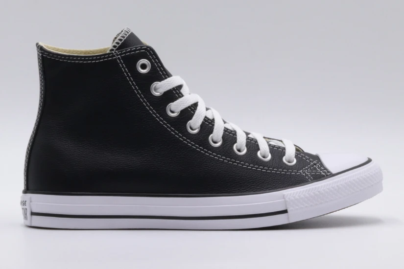 Converse Chuck Taylor All Star Leather Ανδρικά Sneakers Μαύρα, Λευκά