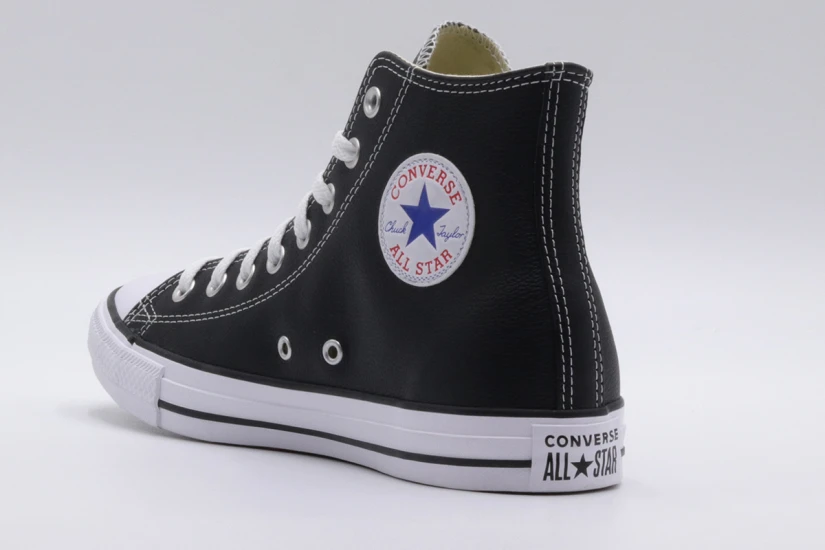 Converse Chuck Taylor All Star Leather Ανδρικά Sneakers Μαύρα, Λευκά