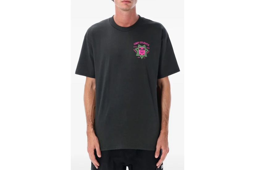 Obey Global Visuals Classic Ανδρικό Κοντομάνικο T-Shirt Μαύρο