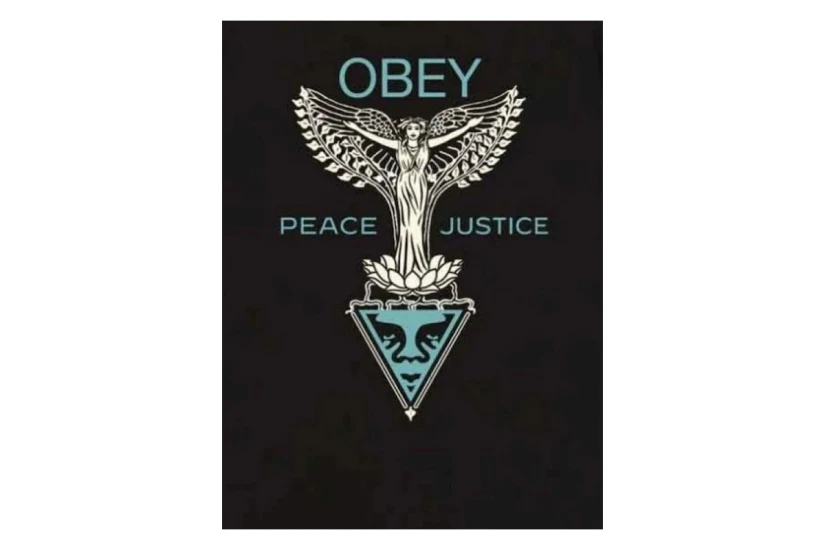 Obey Nouveau Angel Classic Ανδρικό Κοντομάνικο T-Shirt Μαύρο