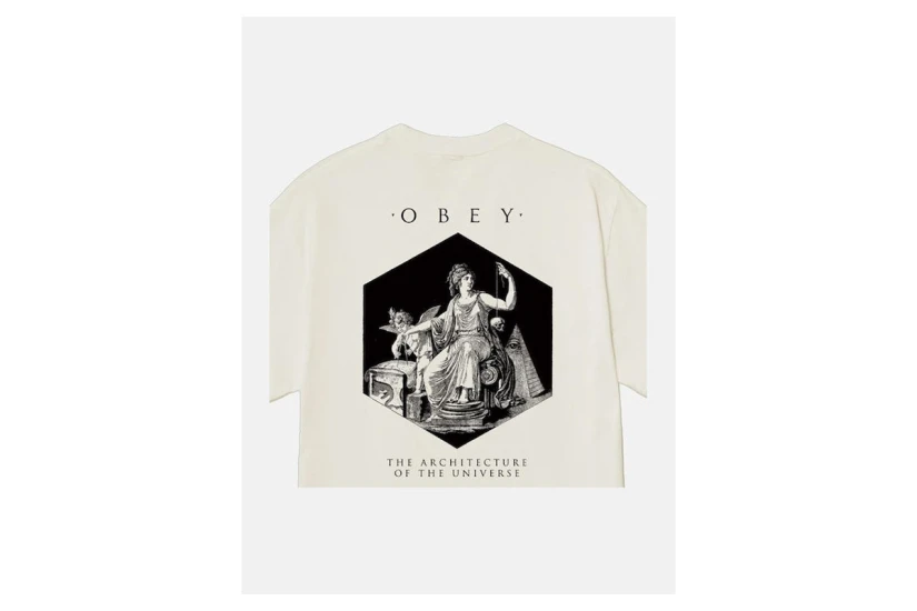 Obey Architecture Of The Uni Classic Ανδρικό Κοντομάνικο T-Shirt Εκρού